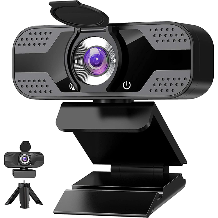 Webcam with Microphone for Desktop, 1080P HD USB Computer Cameras with Privacy Cover&Webcam Tripod, Streaming Webcam with Flexible Rotatable Wide Angle Webcam for PC Zoom Video/Gaming/Laptop/Skype