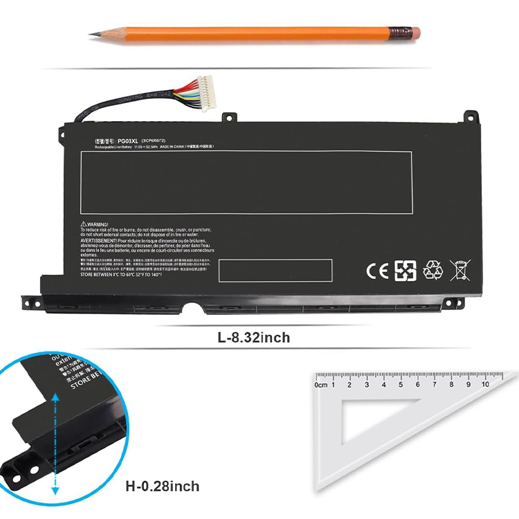 Battery  HP PG03XL, HSTNN-OB1I, HSTNN-DB9G, L48430-AC1, L48430-AC2, L48495-005, TPN-C141, TPN-Q229, TPN-Q241, 15-dk0020TX