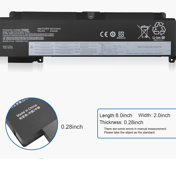 BATTERY Lenovo T460s T470s