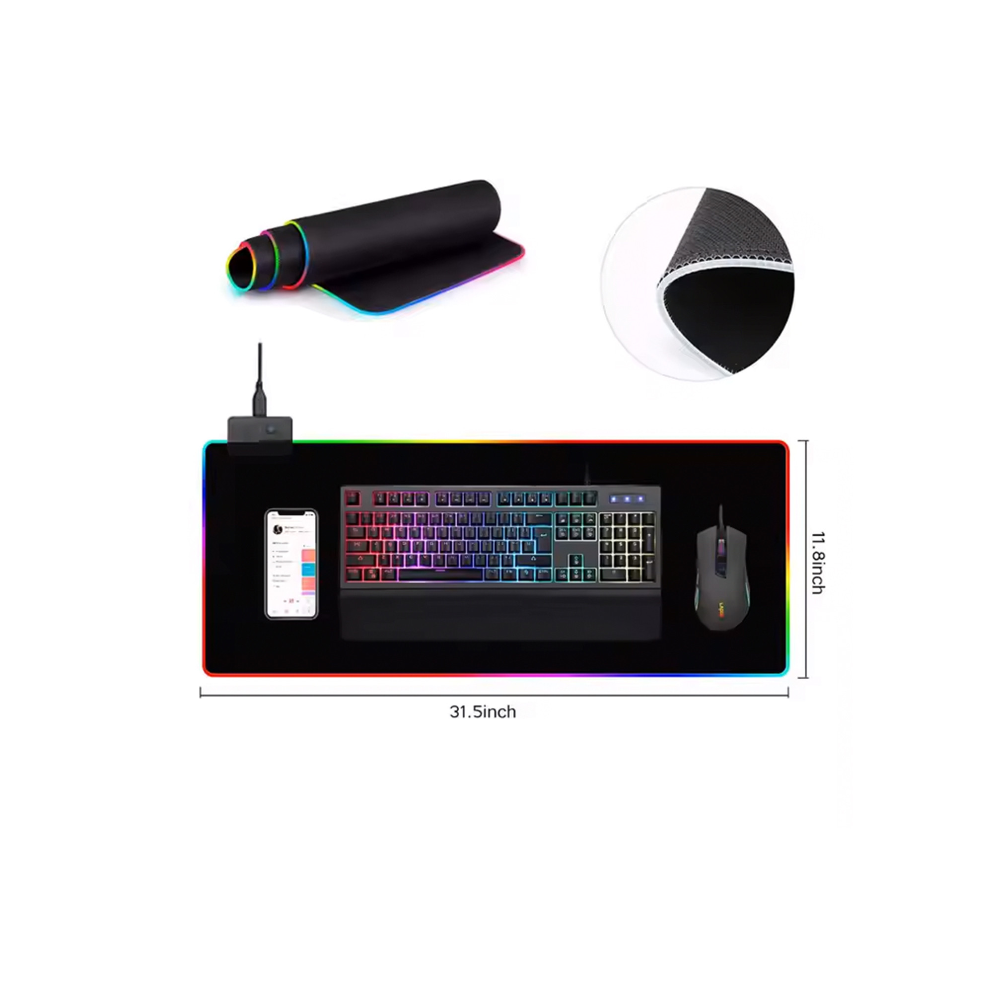 XMG-O2 Size-XL Gaming Mousepad – Anti-Slip, Smooth Surface