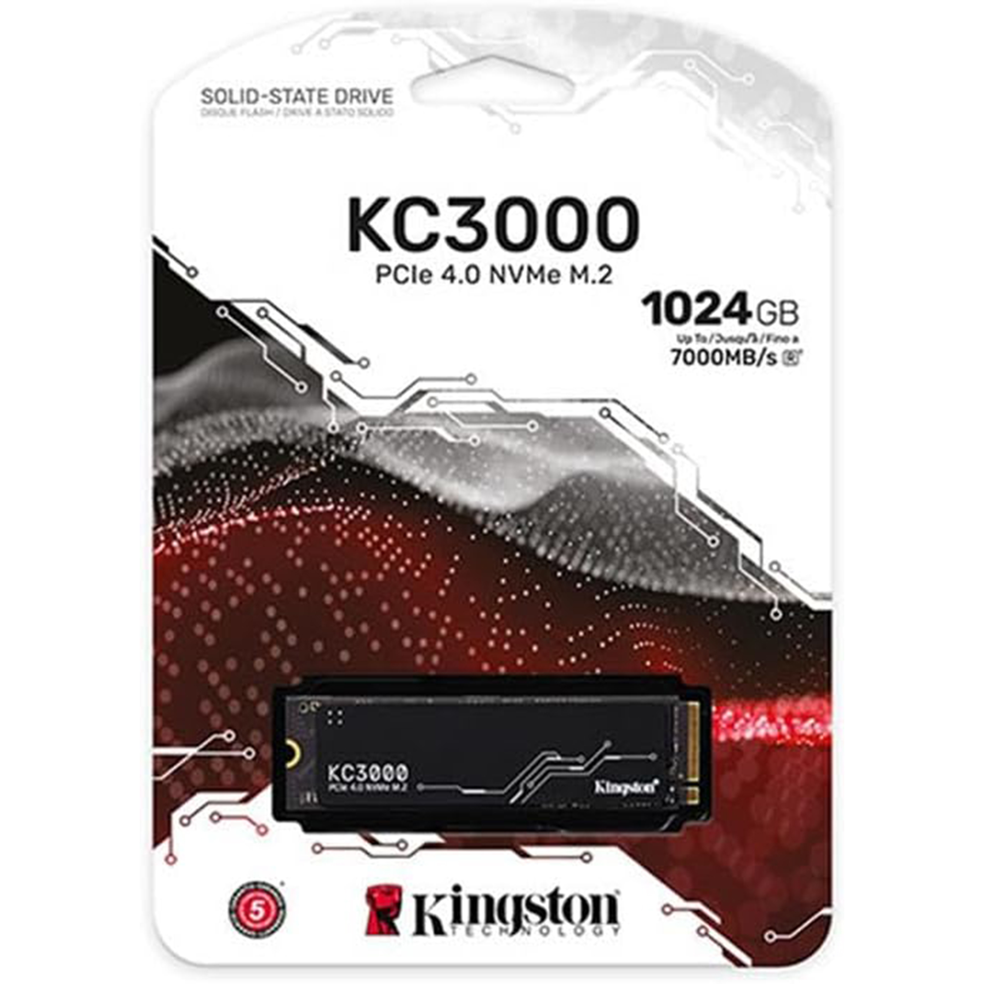 Kingston KC3000 PCIe 4.0 NVMe M.2 1024 GB SSD - High-Performance Storage for Desktop and Laptop PCs -SKC3000S/1024G