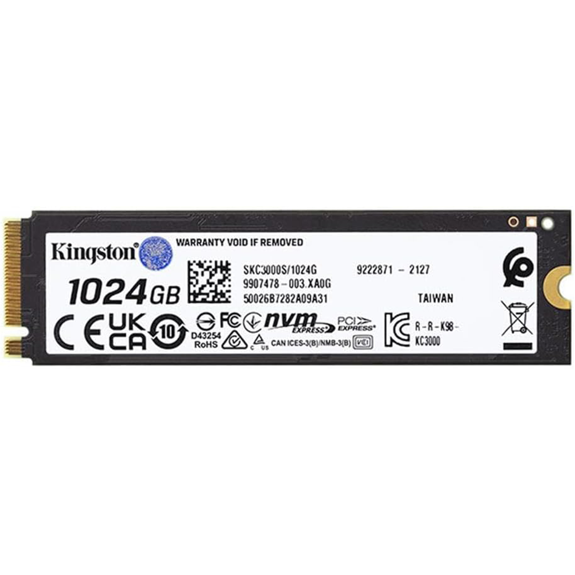 Kingston KC3000 PCIe 4.0 NVMe M.2 1024 GB SSD - High-Performance Storage for Desktop and Laptop PCs -SKC3000S/1024G
