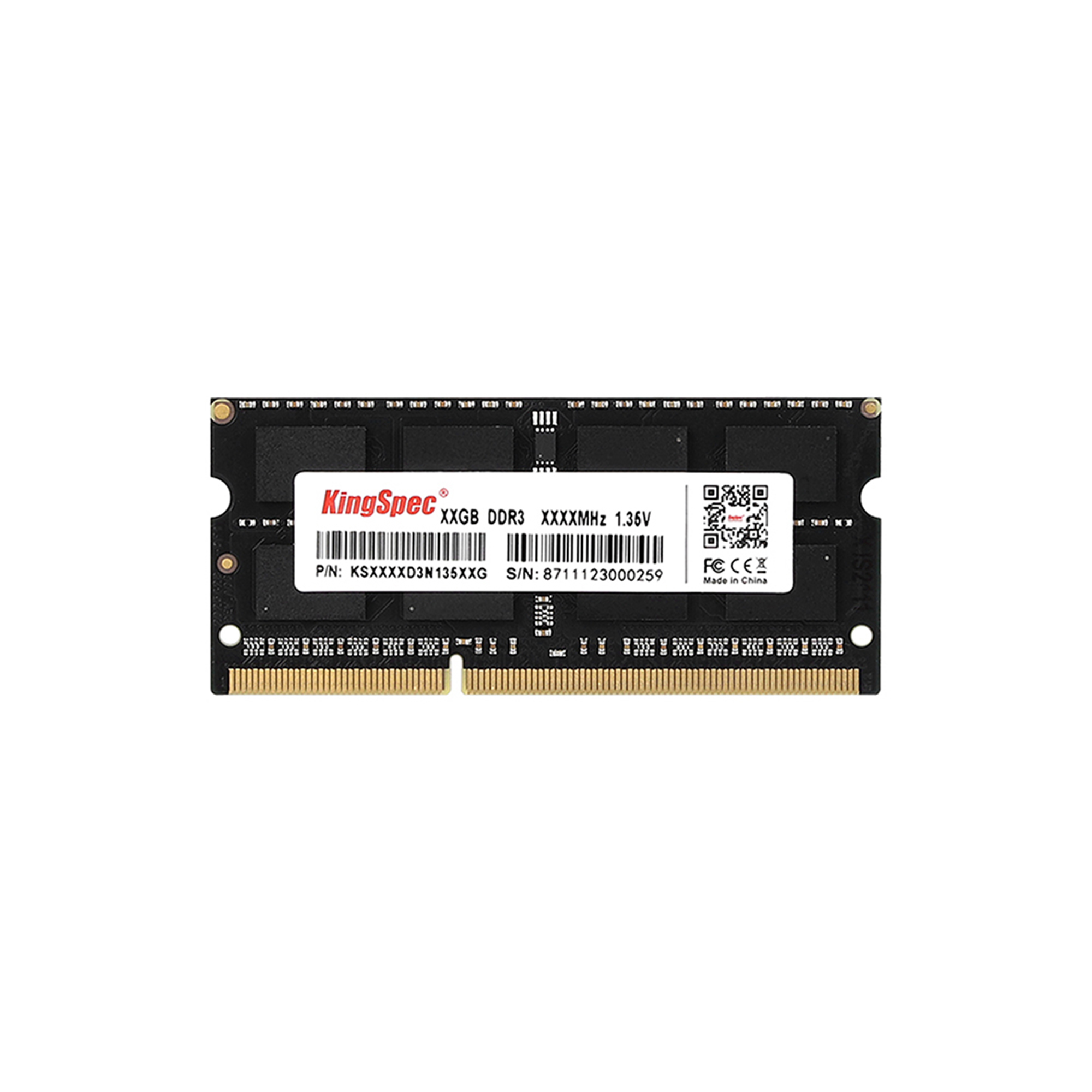 KingSpec 8GB DDR3 1600MHz Laptop RAM – PC3-12800 SODIMM, 204-Pin, 1.5V Memory Module
