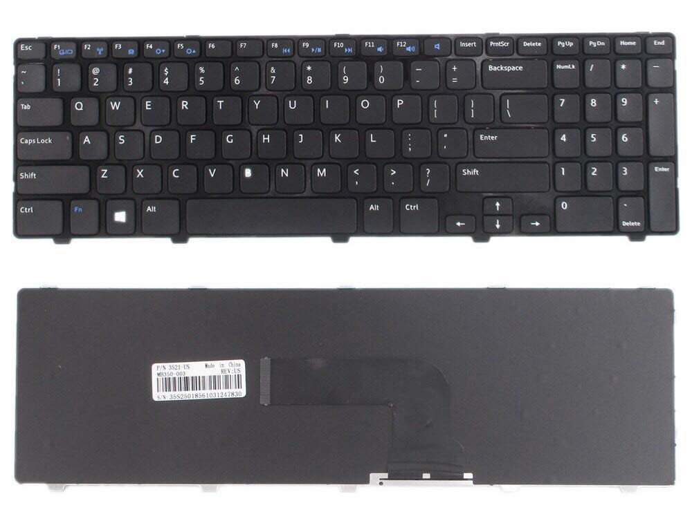 Keyboard for Dell Inspiron 15 (3521, 3537), 15R (5521, 5537), Latitude 3540, Vostro 2521 – US Layout, Black