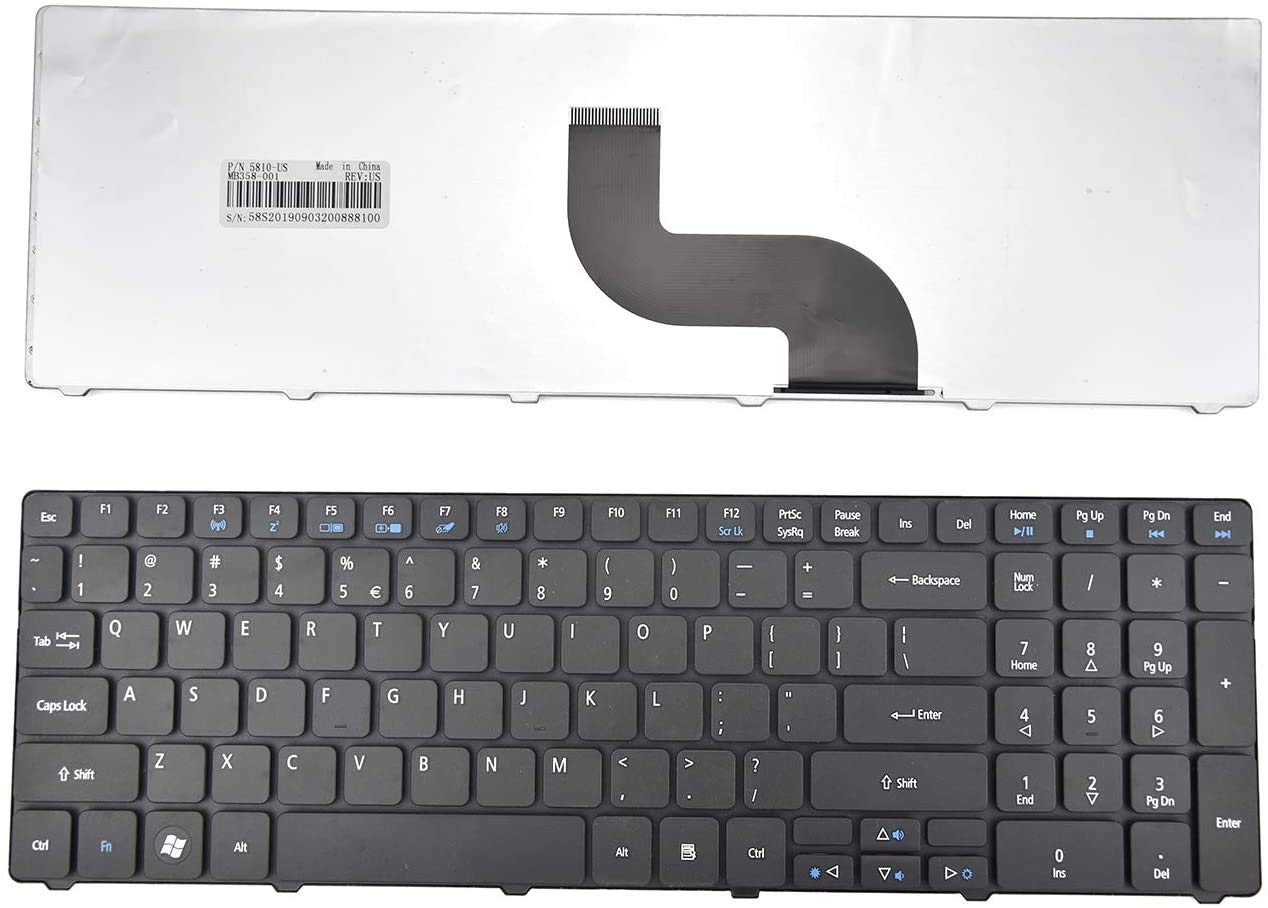 Keyboard for Acer Aspire 5810, 5750, 5740, 5738, 5552, 5551 & More – US Layout, Black