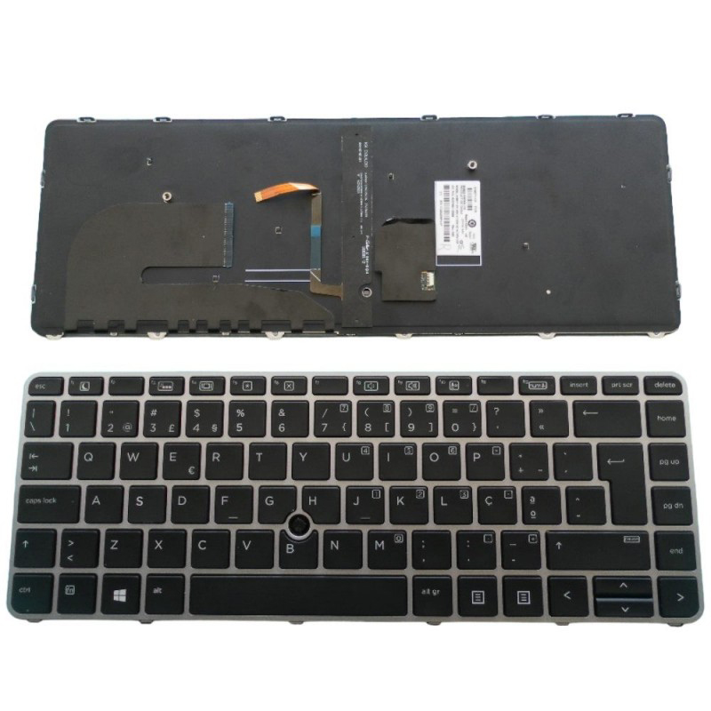 Keyboard HP Elitebook 840 G3 848 G3, Elitebook 745 G3 745 G4 Series Laptop with Backlit Silver Frame US Keyboard