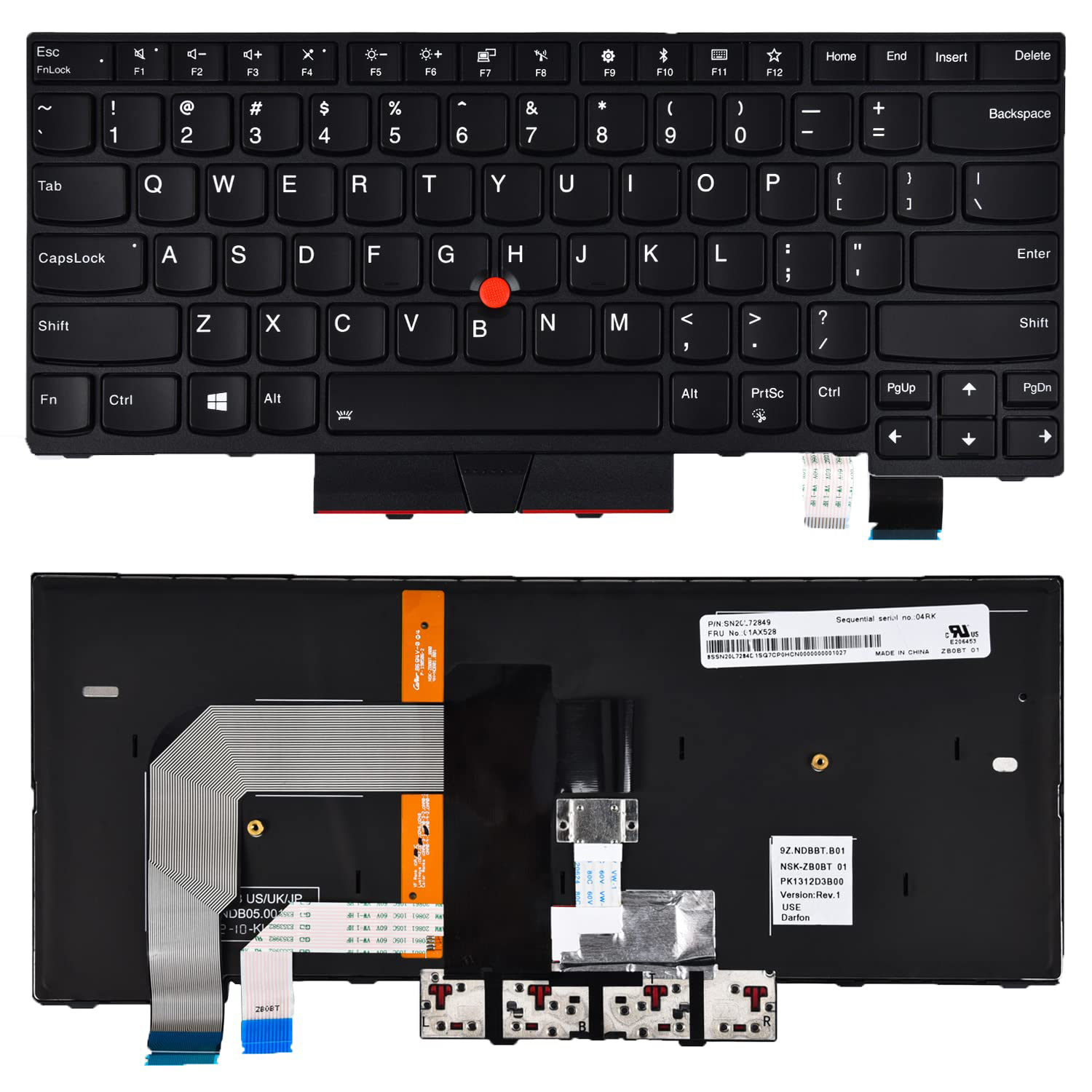 Keyboard  Lenovo Thinkpad T470 T480 A475 A485 Laptop with Backlight US Layout
