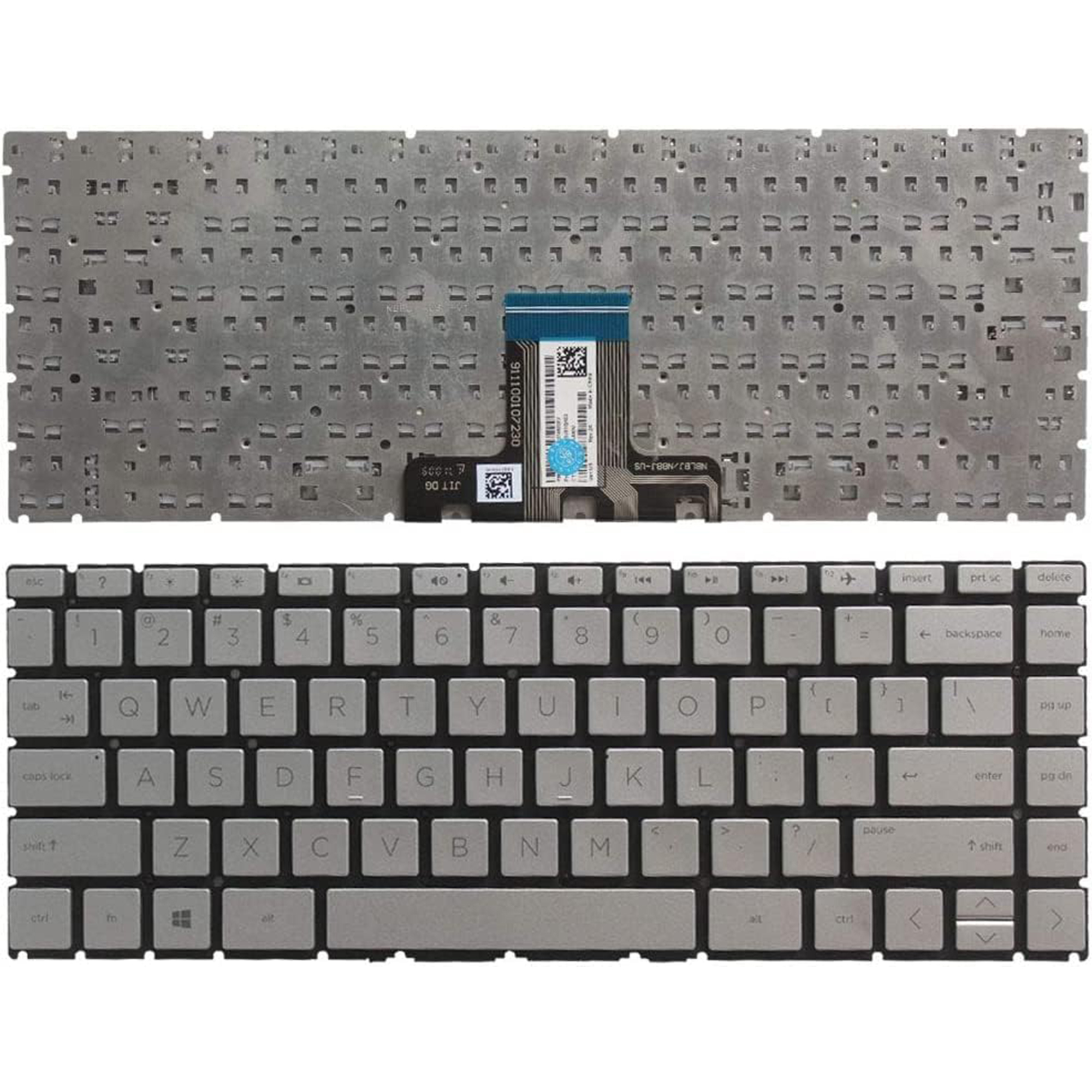 Keyboard HP 14-DQ1037WM, 14-DQ1038WM, 14-DQ1039WM, 14-DQ1040WM, 14-DQ1043CL Keypad Silver