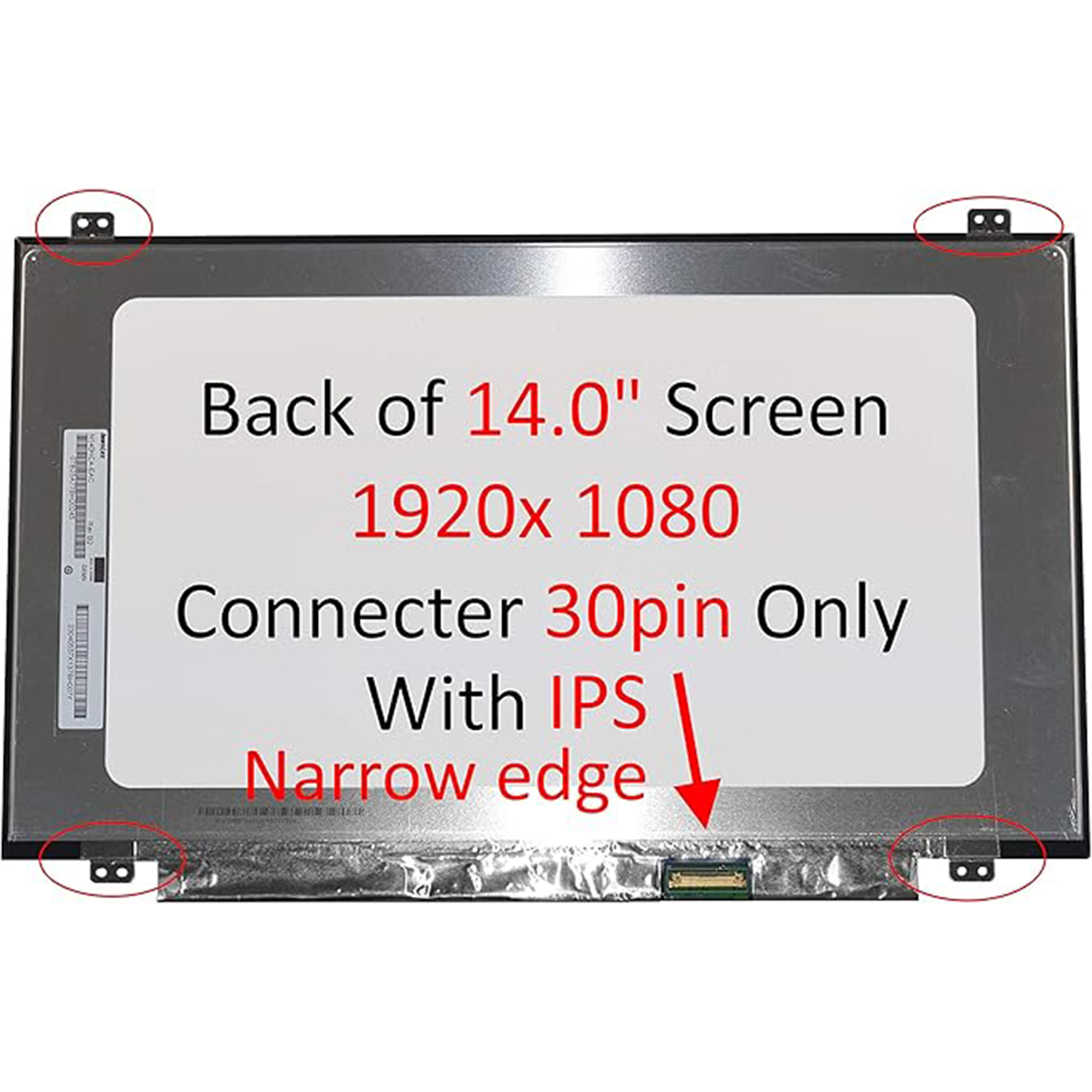 N140HCA-EAC 14.0" Full HD Laptop Screen – 1920x1080, 30-Pin eDP, Slim with Screws