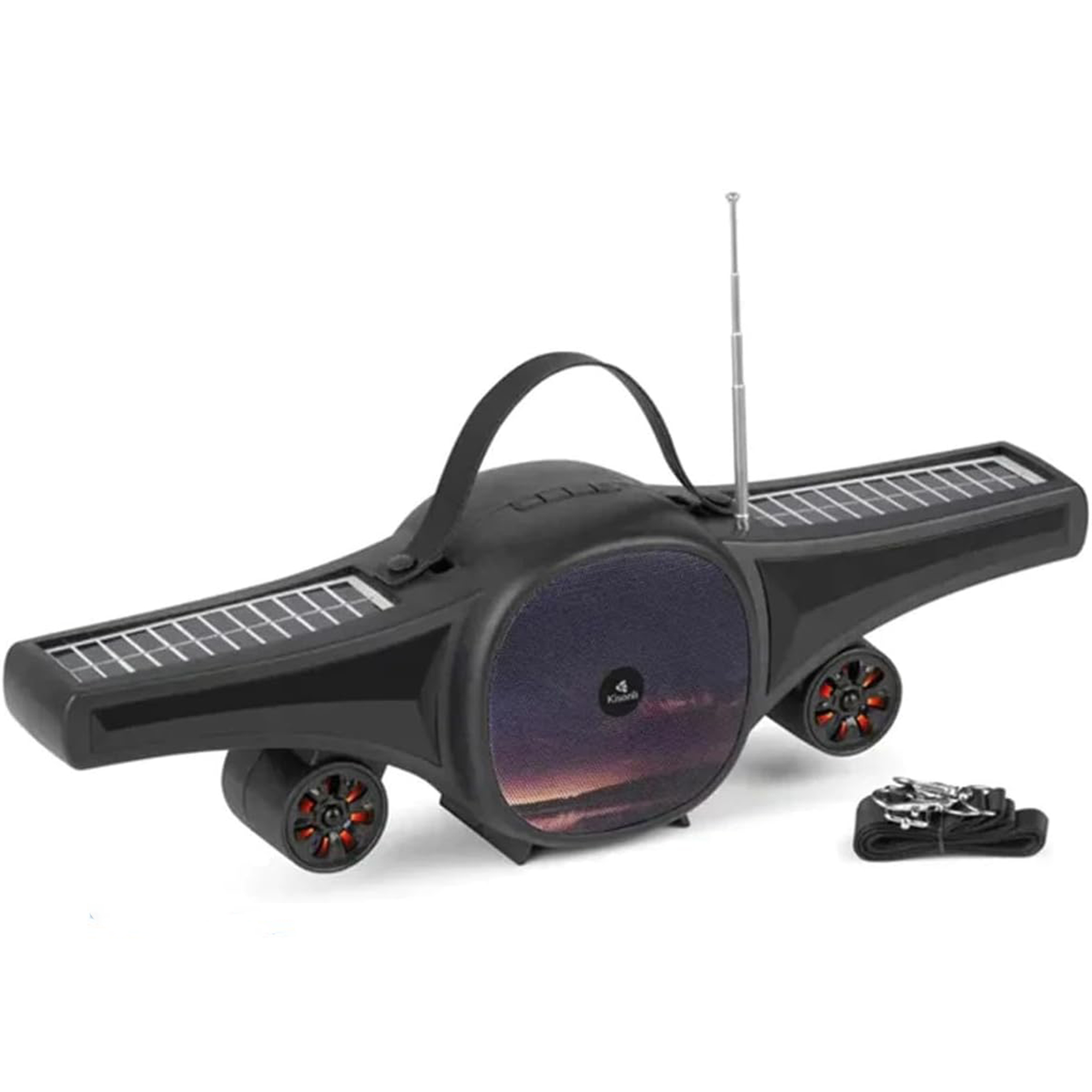 Kisonli SC-21 Portable Bluetooth Speaker – Solar Charging, USB/TF, Radio, LED Light