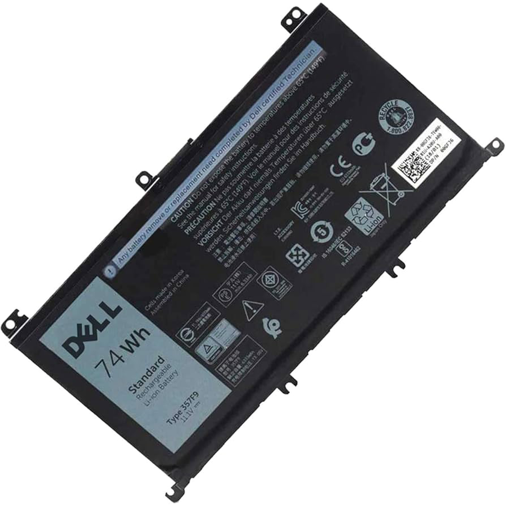 Laptop Battery for Dell Inspiron 15 7000 Series (7559, 7557, 7566, 7567, 7759, 5576, 5577) – 357F9 / 71JF4 / 0GFJ6, 11.1V, 74Wh, 6-Cell