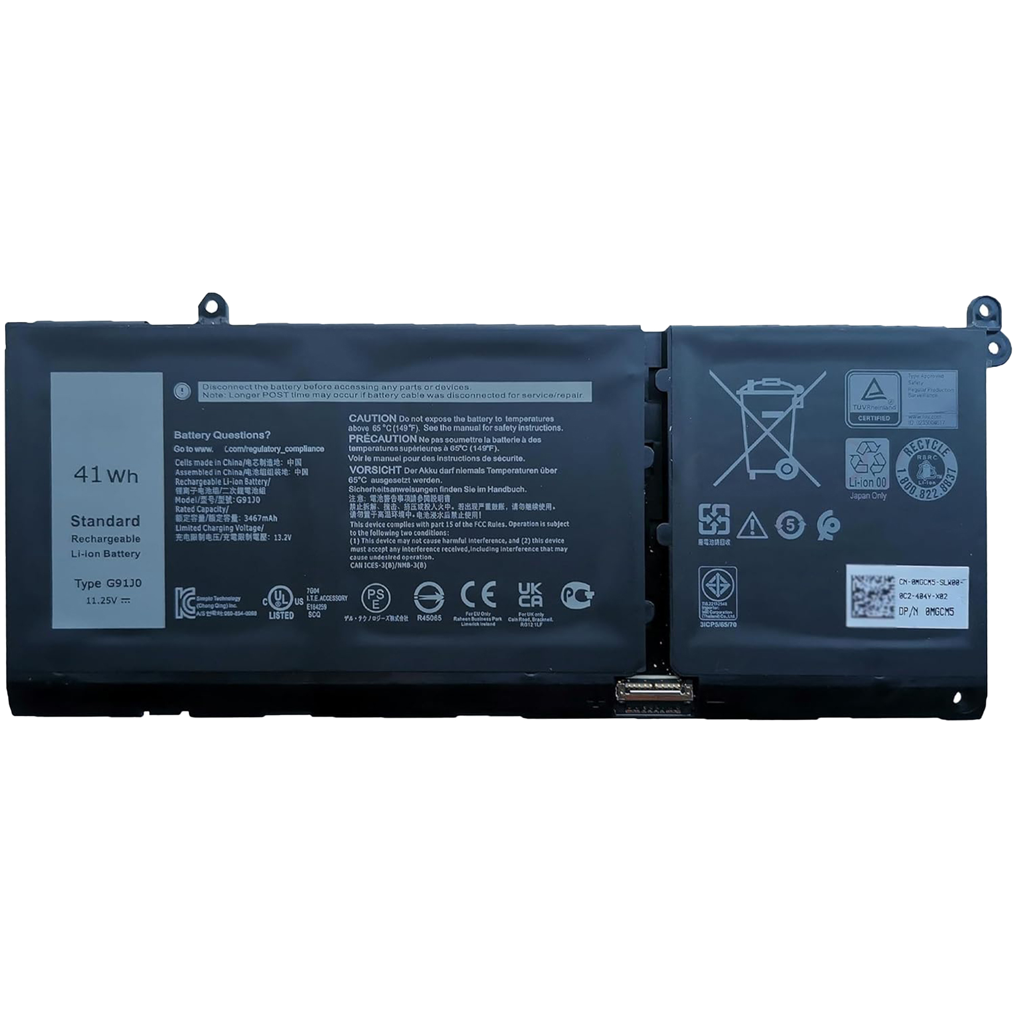 Replacement Laptop Battery for Dell Latitude 3520 3320 3330, Inspiron 3510 3511 3515 5310 5410 5418 14 Plus 7420 7415 2-in-1, Vostro 3510 3515