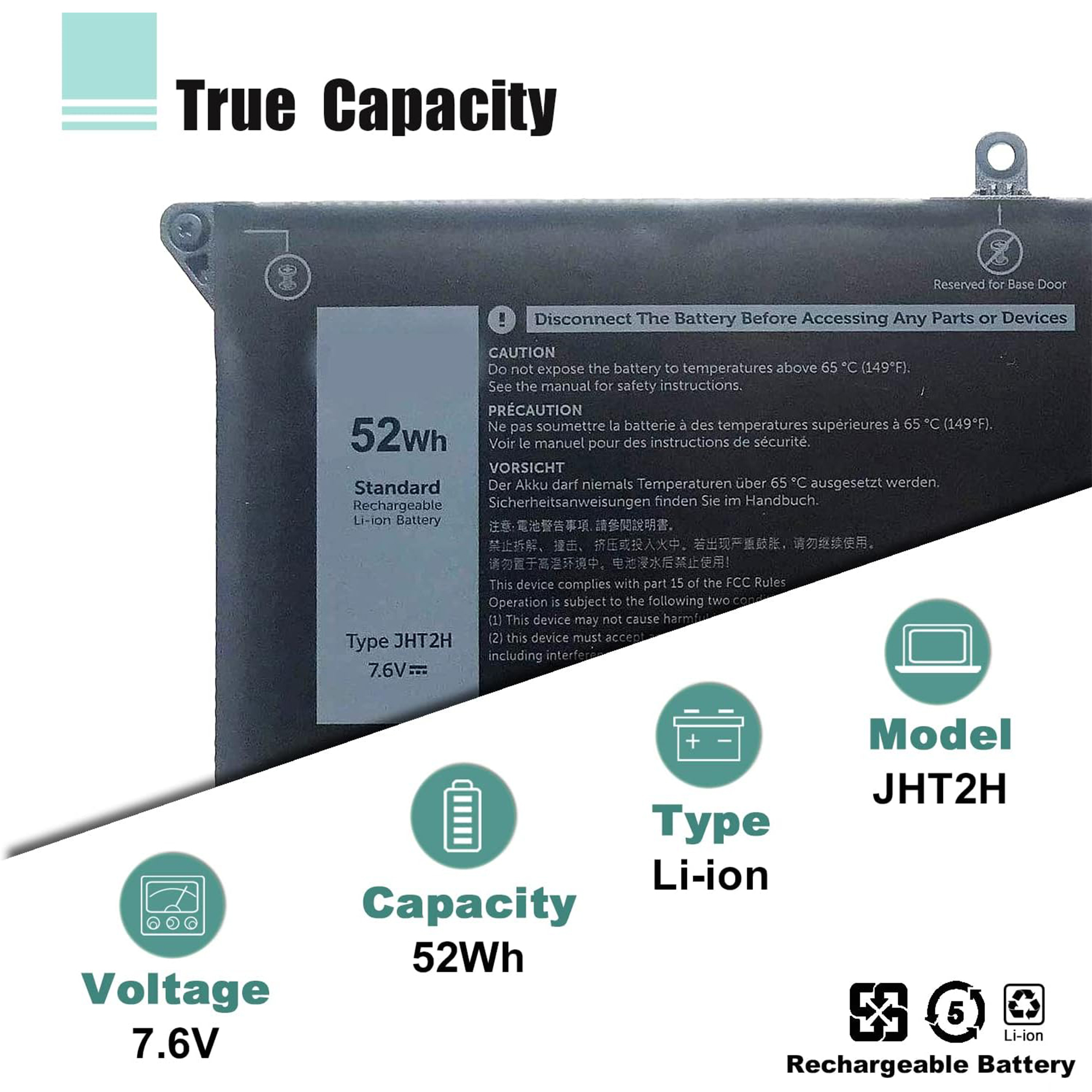 Battery for Dell Latitude 7310 – JHT2H | 7.6V | 42Wh | Li-ion