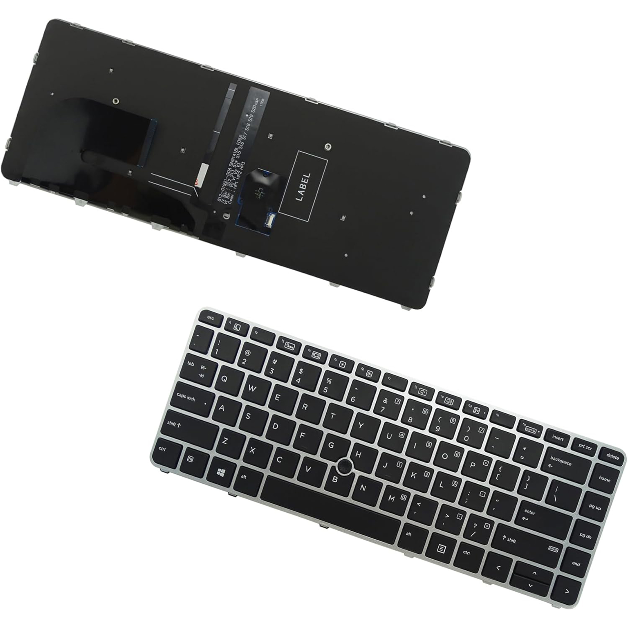 Keyboard HP Elitebook 840 G3 848 G3, Elitebook 745 G3 745 G4 Series Laptop with Backlit Silver Frame US Keyboard